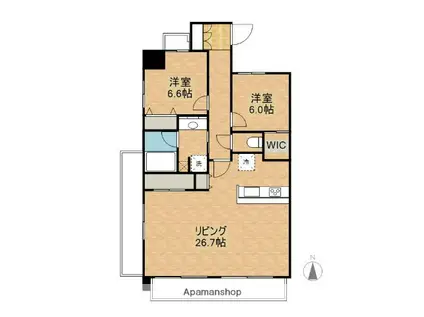 サーパス問屋町グランフォート(2LDK/15階)の間取り写真