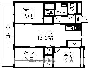 ベンビレッジ平田東公園(3LDK/4階)の間取り写真
