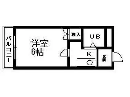 カナンハイツ大元(1K/5階)の間取り写真