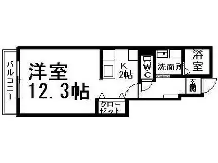 アルモニー(1K/1階)の間取り写真