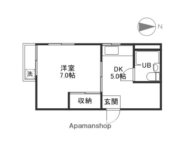 メゾン富士岡山(1DK/3階)の間取り写真