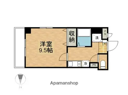 PALAZZOWAKO(1K/6階)の間取り写真