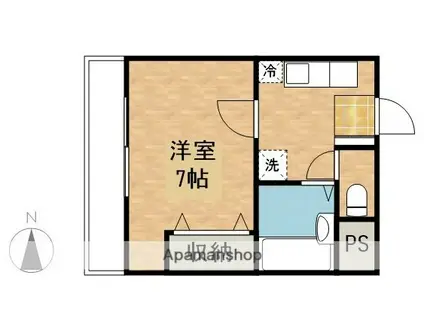CASANUAGE(1K/3階)の間取り写真