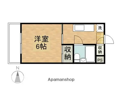 駅元コーポ(1K/3階)の間取り写真