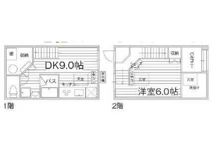 Y・N・G西坂Ⅵ(1DK/1階)の間取り写真