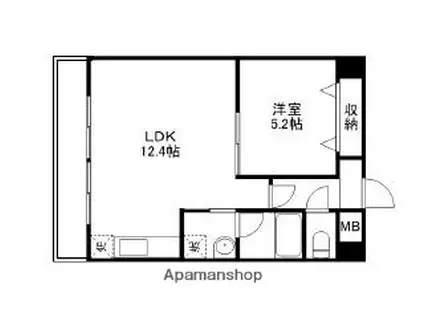 COCO西市(1LDK/4階)の間取り写真