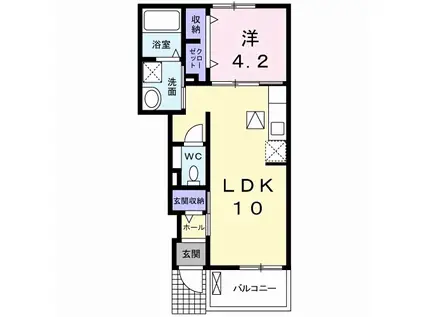 サンリット・ヒル(1LDK/1階)の間取り写真