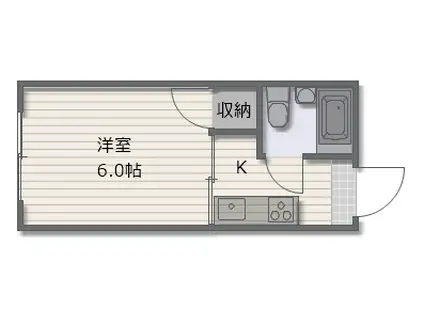 岡住マンション(1K/4階)の間取り写真