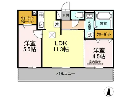 メゾンギャラクシー(2LDK/1階)の間取り写真