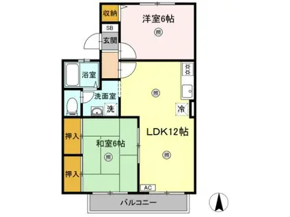 マンハイム前川(2LDK/2階)の間取り写真