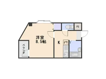 グランシャリオ津高弐番館(1K/3階)の間取り写真