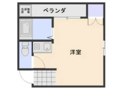 津高台ハイツ(ワンルーム/2階)の間取り写真