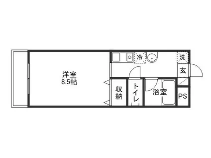 マメゾン三野(1K/3階)の間取り写真