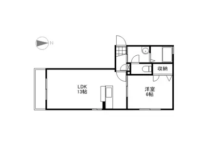 ラ・ヴィータ平井弐番館(1LDK/1階)の間取り写真