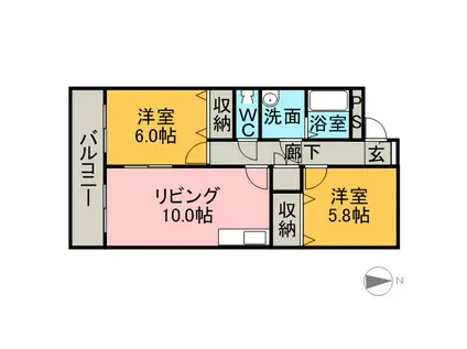 BELLCRESTⅡ(2LDK/4階)の間取り写真