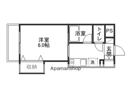 かわい富町マンション(1K/2階)の間取り写真