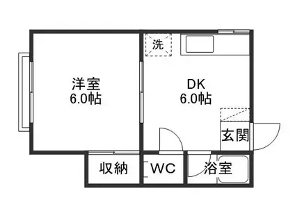 堀川コーポ(1DK/2階)の間取り写真