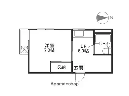 メゾン富士岡山(1DK/3階)の間取り写真