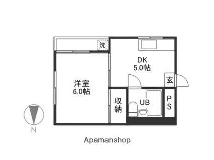 メゾン富士岡山(1K/4階)の間取り写真