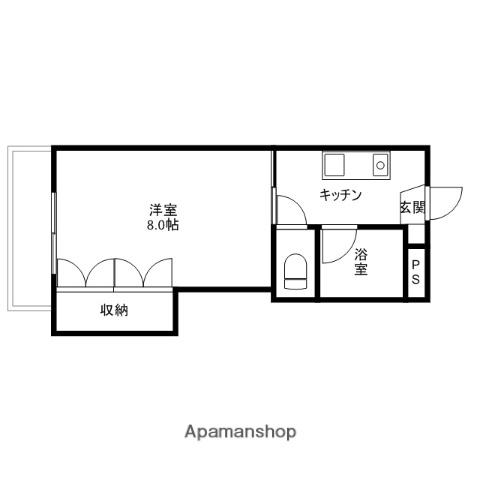 シャインブライト寿Ⅰ(1K/2階)の間取り写真