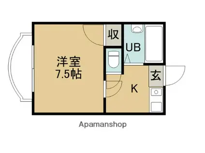 ギャラリーコート(ワンルーム/3階)の間取り写真