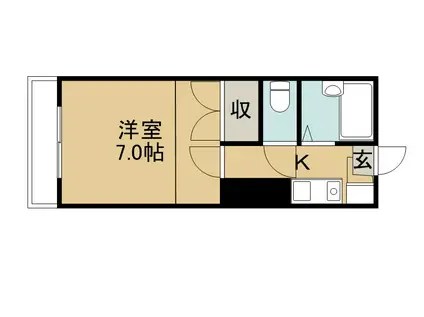 パティオ三野(1K/2階)の間取り写真