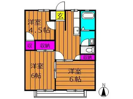 パナハイツYOU(3DK/2階)の間取り写真