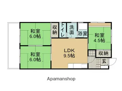 雄町ビル(3LDK/2階)の間取り写真