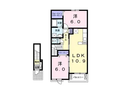 アンヴィーニュ(2LDK/2階)の間取り写真