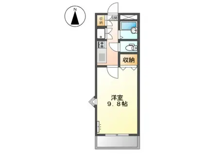 エトワールハイツ(1K/2階)の間取り写真