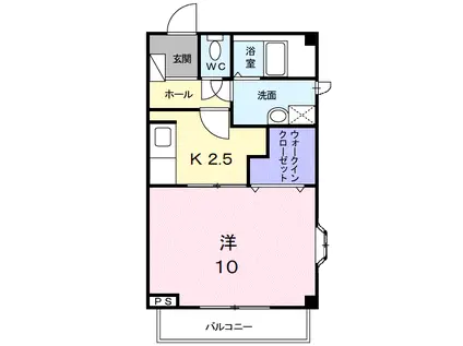 ルミエール21(1K/2階)の間取り写真