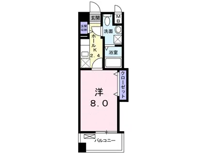 エトワール ポレール Ⅲ号館(1K/4階)の間取り写真