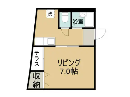 エミリービル(1K/2階)の間取り写真