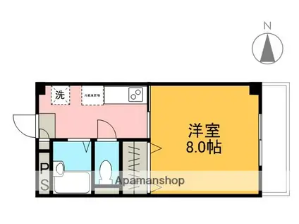 竹内ビル(1K/3階)の間取り写真