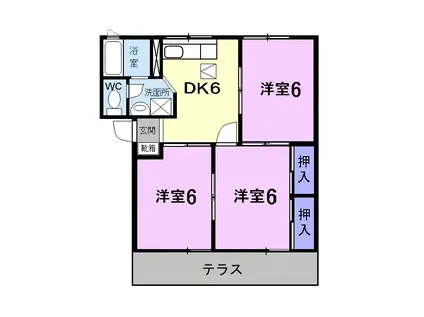 アブニール吉富C(3DK/1階)の間取り写真