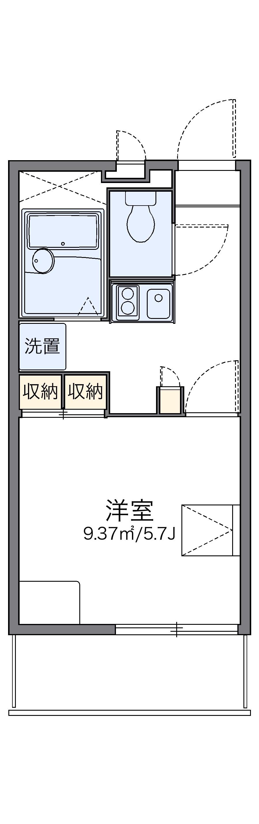 レオパレスエレガンスK(1K/3階)の間取り写真