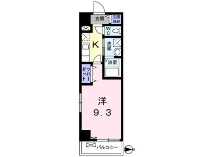 プラステ東島田(1K/7階)の間取り写真