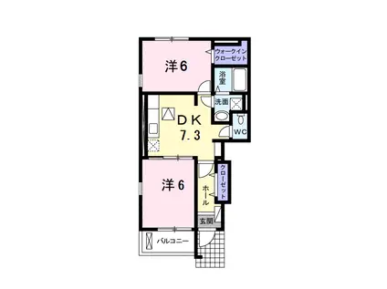 サニーメゾン庄苑A(2DK/1階)の間取り写真