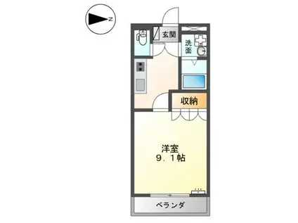 WHITELILY(1K/1階)の間取り写真