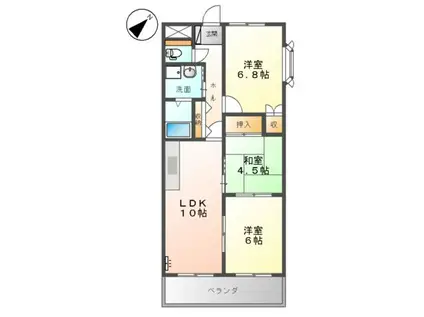 ルナ・アルカディア貳番館(3LDK/1階)の間取り写真