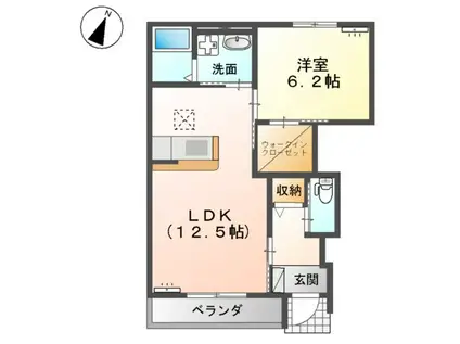 レーベンプラッツ(1LDK/1階)の間取り写真