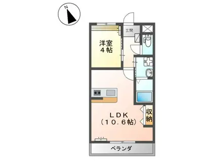 アレグリア(1LDK/2階)の間取り写真