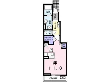 ハーモニー平野(ワンルーム/1階)の間取り写真