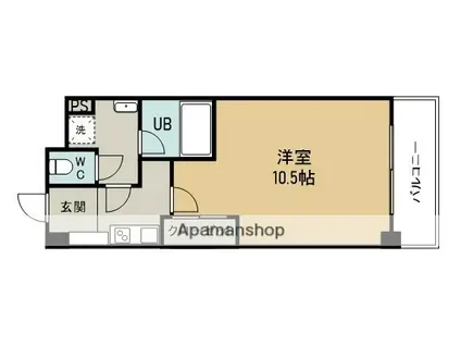 クラッシーグレイス川崎医大前(1K/4階)の間取り写真