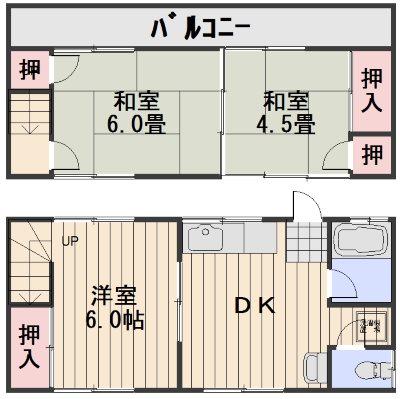 新丸栄コーポ(3K/2階)の間取り写真