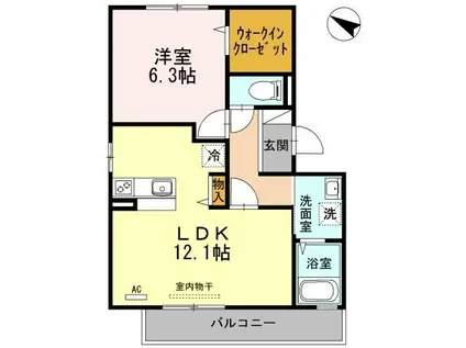 水島臨海鉄道 弥生駅 徒歩19分 3階建 築15年(1LDK/3階)の間取り写真