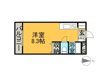 プロニティワン(1K/2階)の間取り写真