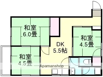 シティハイツ(3DK/2階)の間取り写真