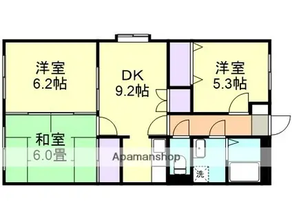 ファミーユK.A.Y(3DK/1階)の間取り写真