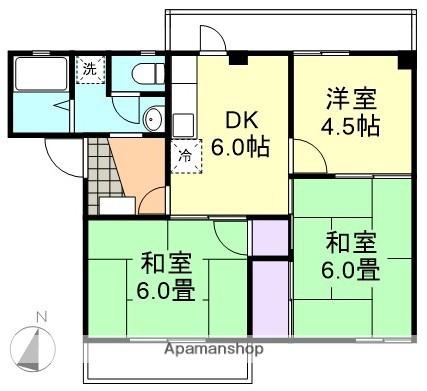 コーポ三宅B棟(3DK/2階)の間取り写真
